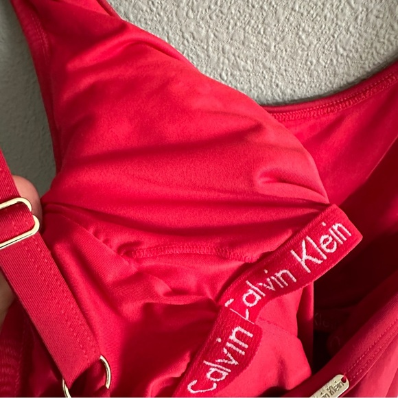 Calvin Klein Red Logo One-Piece Swimsuit 14 - Picture 10 of 10